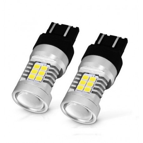 1x Ampoule LED T20 21 leds W21 5W Canbus veilleuse de jour phare frein  couleur Blanc Xénon 21W - Xenon Discount