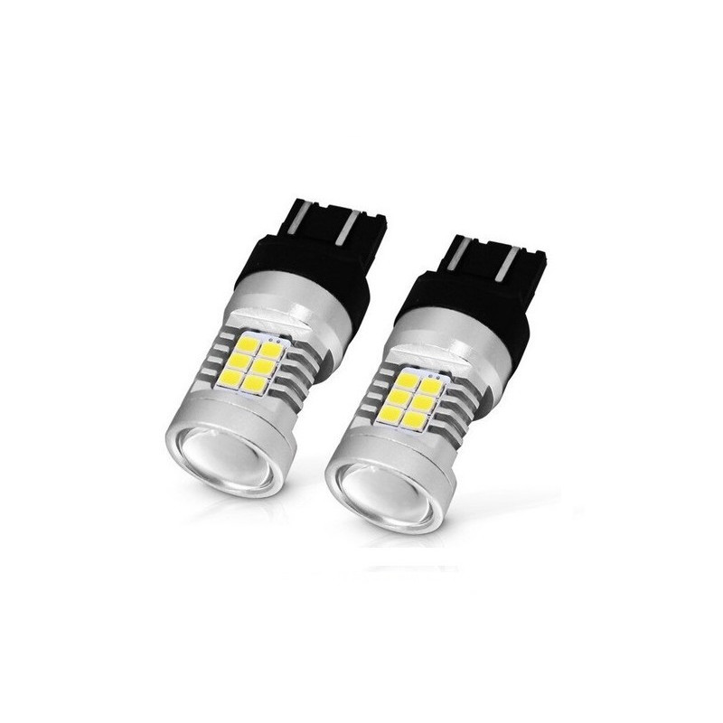 Veilleuses Ampoules LED T20 W21/5W - Canbus - Anti-erreur ODB - Blanc