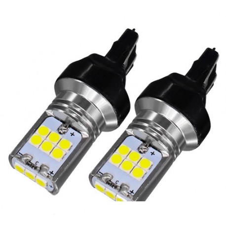 1x Ampoule LED T20 21 leds W21 5W Canbus veilleuse de jour phare Couleur  Blanc Xénon 14W Minder - Xenon Discount