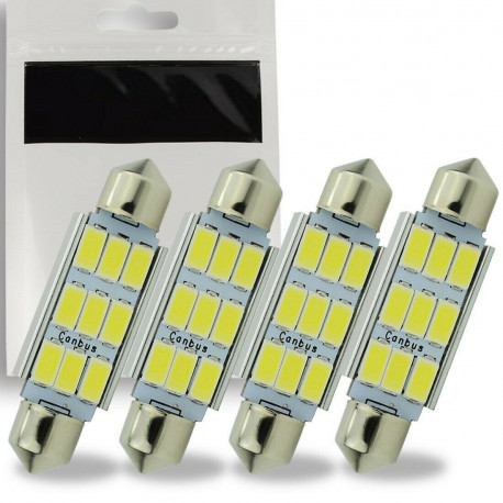 4x Ampoule LED C5W 31mm SMD 9 leds 