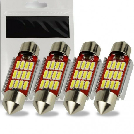 4x Ampoule LED C5W 31mm SMD 12 leds 