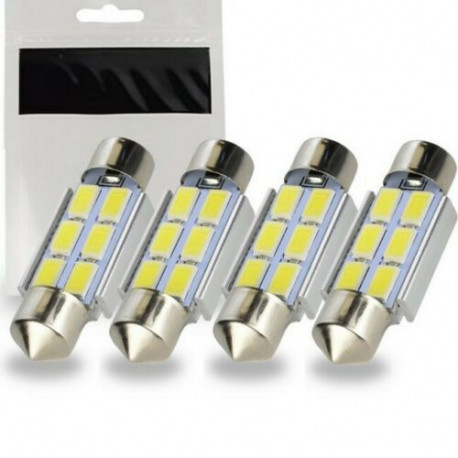 4x Ampoule LED C5W 36mm SMD 6 leds 