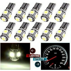 10x Ampoules T10 LED W5W 5 SMD Canbus