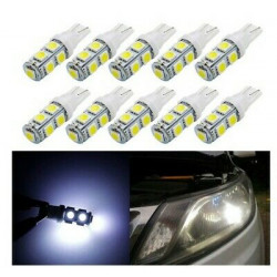 10x Ampoules T10 LED W5W 9 SMD Blanc Xenon 6000k