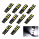 10x Ampoules T10 LED W5W 12 SMD Blanc Xenon 6500k