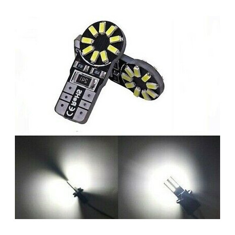 2x Ampoule T10 LED 18 SMD Veilleuses Blanc 6000K