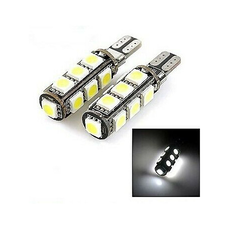 2x Ampoule T10 LED Canbus 13 SMD Veilleuse 6000K