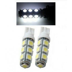 2x Ampoule T10 LED 13 SMD Veilleuse Blanc 6000K
