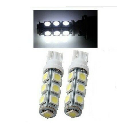 2x Ampoule T10 LED 13 SMD Veilleuse Blanc 6000K