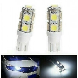 2x Ampoule T10 LED 9 SMD Veilleuse Blanc 6000K