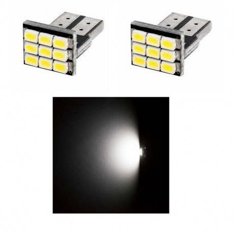 2x Ampoule T10 LED 9 SMD Veilleuses Blanc 6000K