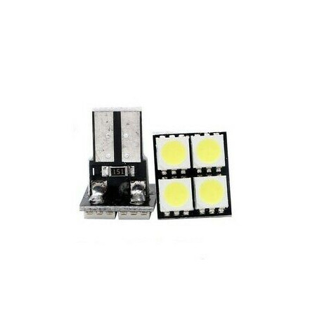 2x Ampoule T10 LED 4 SMD Veilleuses Blanc 6000K