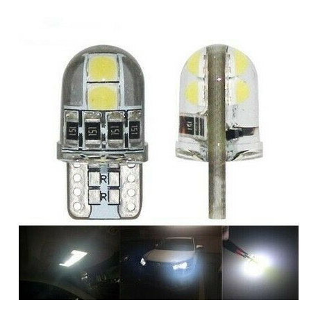 2x Ampoules T10 LED W5W Veilleuse Blanche 6000K Canbus Gel
