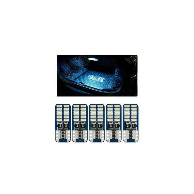 Ampoules T10 W5W LED Veilleuses 24 SMD Canbus Bleu glacier 5pcs - Xenon  Discount