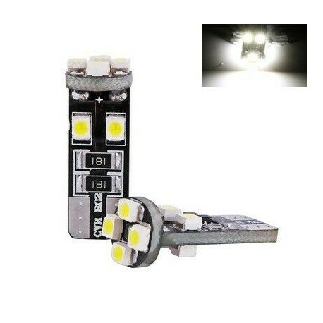 2x T10 LED 8 SMD Veilleuses Blanc 6000K