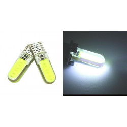 2x Ampoule T10 LED W5W COB 6500K Extra Blanc Veilleuse Gel