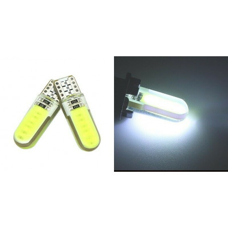 2x Ampoule T10 LED W5W COB 6500K Extra Blanc Veilleuse Gel