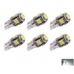 6x Ampoule T10 LED 5 SMD Veilleuses canbus 24V