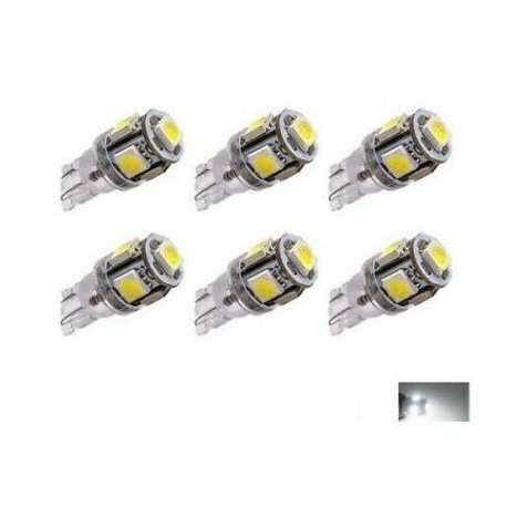 6x Ampoule T10 LED 5 SMD Veilleuses canbus 24V