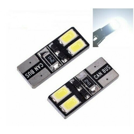 2x T10 LED 4 SMD Veilleuses Blanc 6000K