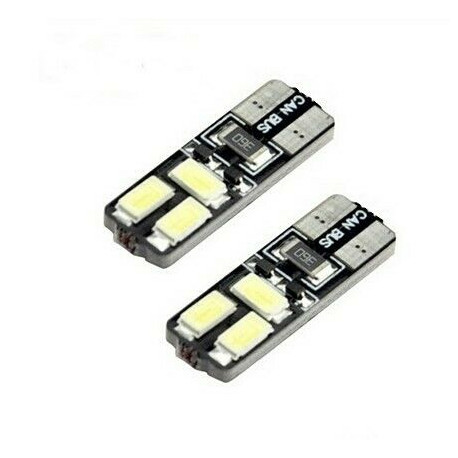 2x T10 LED 6 SMD Veilleuses Blanc 6000K