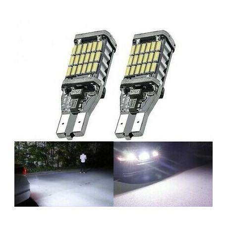 2x Ampoules T15 LED W16W 45 smd Blanc Canbus