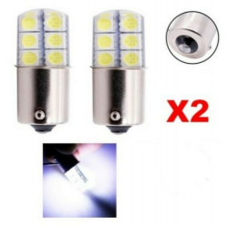 Ampoules BA15S LED P21W Blanc 6000K Veilleuses Gel 12 SMD