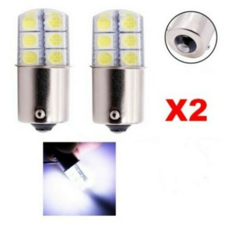 Ampoules BA15S LED P21W Blanc 6000K Veilleuses Gel 12 SMD