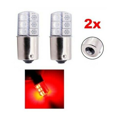 Ampoules BA15S LED P21W Rouge Gel 12 SMD