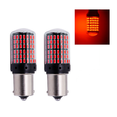 Ampoules BA15S LED P21W pour Voiture 144 SMD Rouge - Xenon Discount