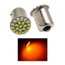2x Ampoule BA15S LED P21W 22 SMD Orange Veilleuses Clignotants