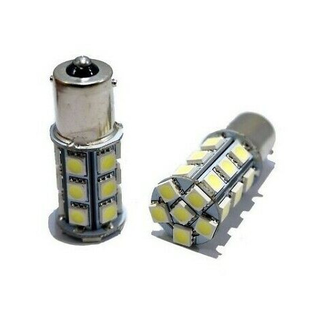 2x Ampoules BA15S LED P21W Blanc 6000K Feux de Jour 24 SMD