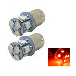 Ampoule LED 8 SMD Rouge Veilleuses R5W R10W