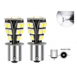 2x Ampoules BA15S LED P21W Blanc 6000K Feux de Jour 24 SMD