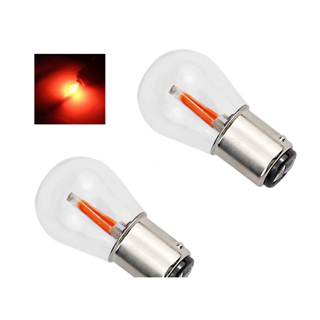 Ampoules P21W LED BA15S COB Filaments Rouge - Xenon Discount