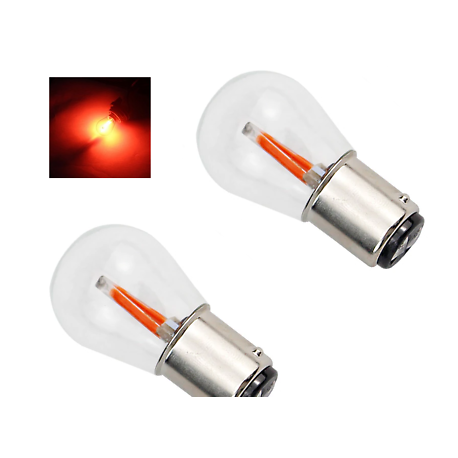 Ampoules P21W LED BA15S COB Filaments Rouge