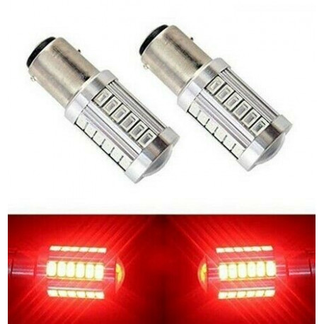 Ampoules LED BAY15D P21/5W 33 SMD Rouge