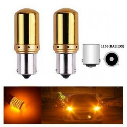 Ampoules BAU15S LED PY21W 144 SMD Canbus Chrome Orange