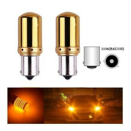 Ampoules BAU15S LED PY21W 144 SMD Canbus Chrome Orange