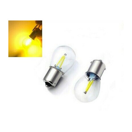 Ampoules BAU15S LED PY21W Filament Orange Clignotants