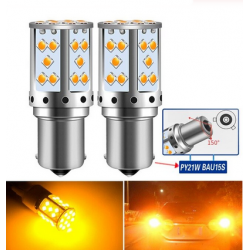 Ampoules LED BAU15S PY21W 30 SMD Orange Canbus