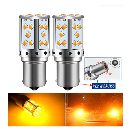 Ampoules LED BAU15S PY21W 30 SMD Orange Canbus