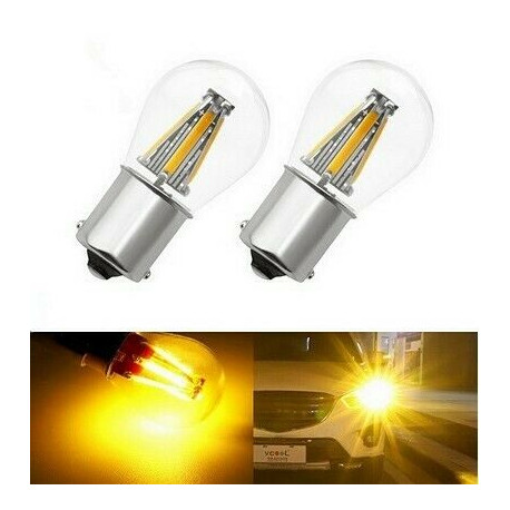 Ampoules BAU15S LED PY21W 4 Filaments Orange pour Clignotants
