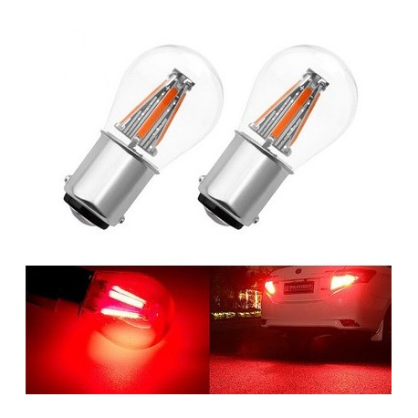 Ampoules BAY15D LED P21/5W Veilleuses 12 leds Gel Rouge