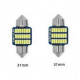 Ampoules 31mm Navette 21 LED Blanc Xenon 6500K Canbus