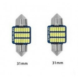 Ampoules 31mm Navette 21 LED Blanc Xenon 6500K Canbus