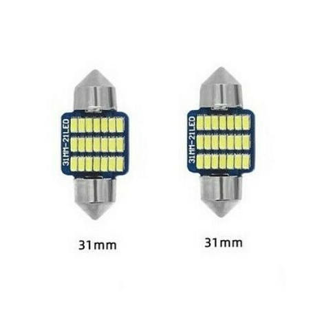 Ampoules 31mm Navette 21 LED Blanc Xenon 6500K Canbus