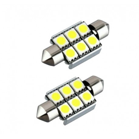 Ampoules C10W 42mm 6 LED Canbus SMD Blanc 6500K