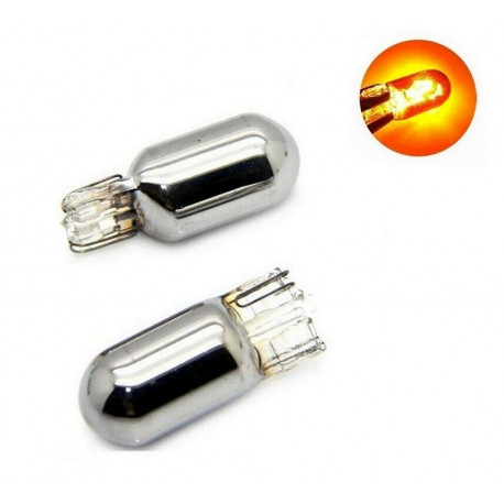 2x Ampoules halogène T10 WY5W Chrome Orange