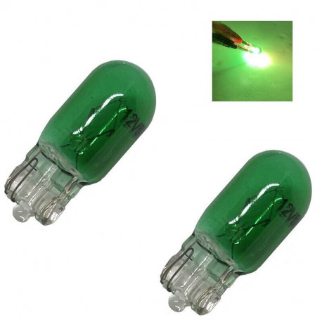 2x Ampoules W5W T10 Halogène Verte